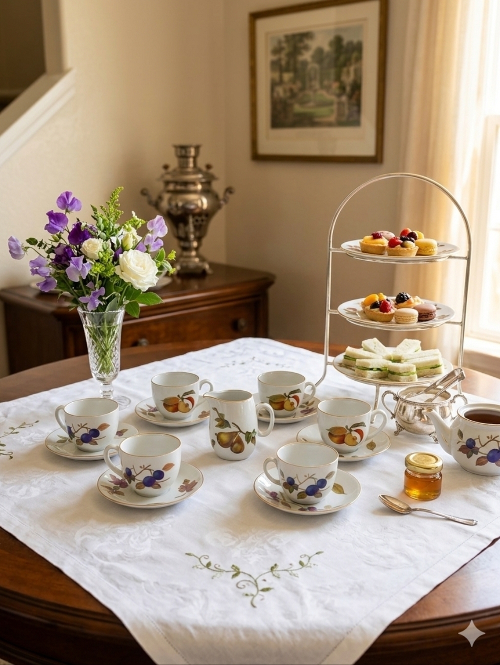 17-piece Royal Worcester Evesham Gold tea‎ set service for 8, made in England